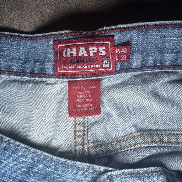 Chaps Denim Blue Jeans Mens Pants Size 42x32 - Picture 3 of 9